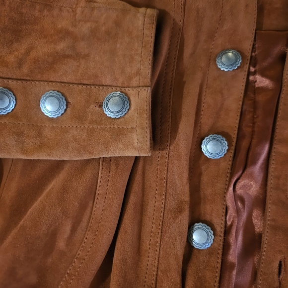 Vintage Double D Ranch Burnt Orange Suede Leather Southwestern Jacket S - Picture 9 of 9